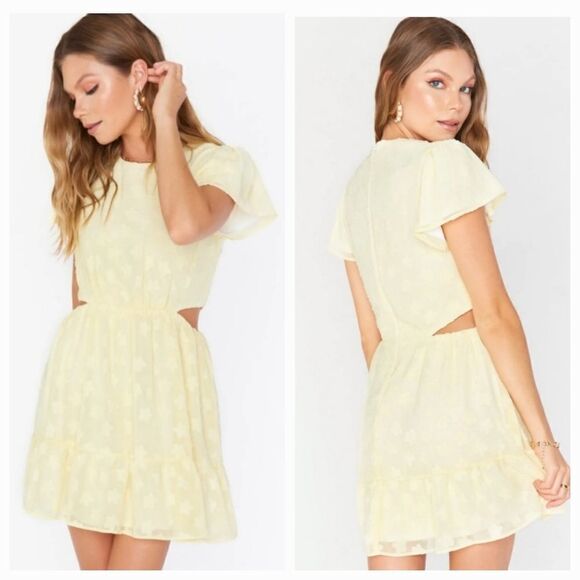Show Me Your MuMu Merrit Yellow Mini Dress NWT Size L - Picture 1 of 14